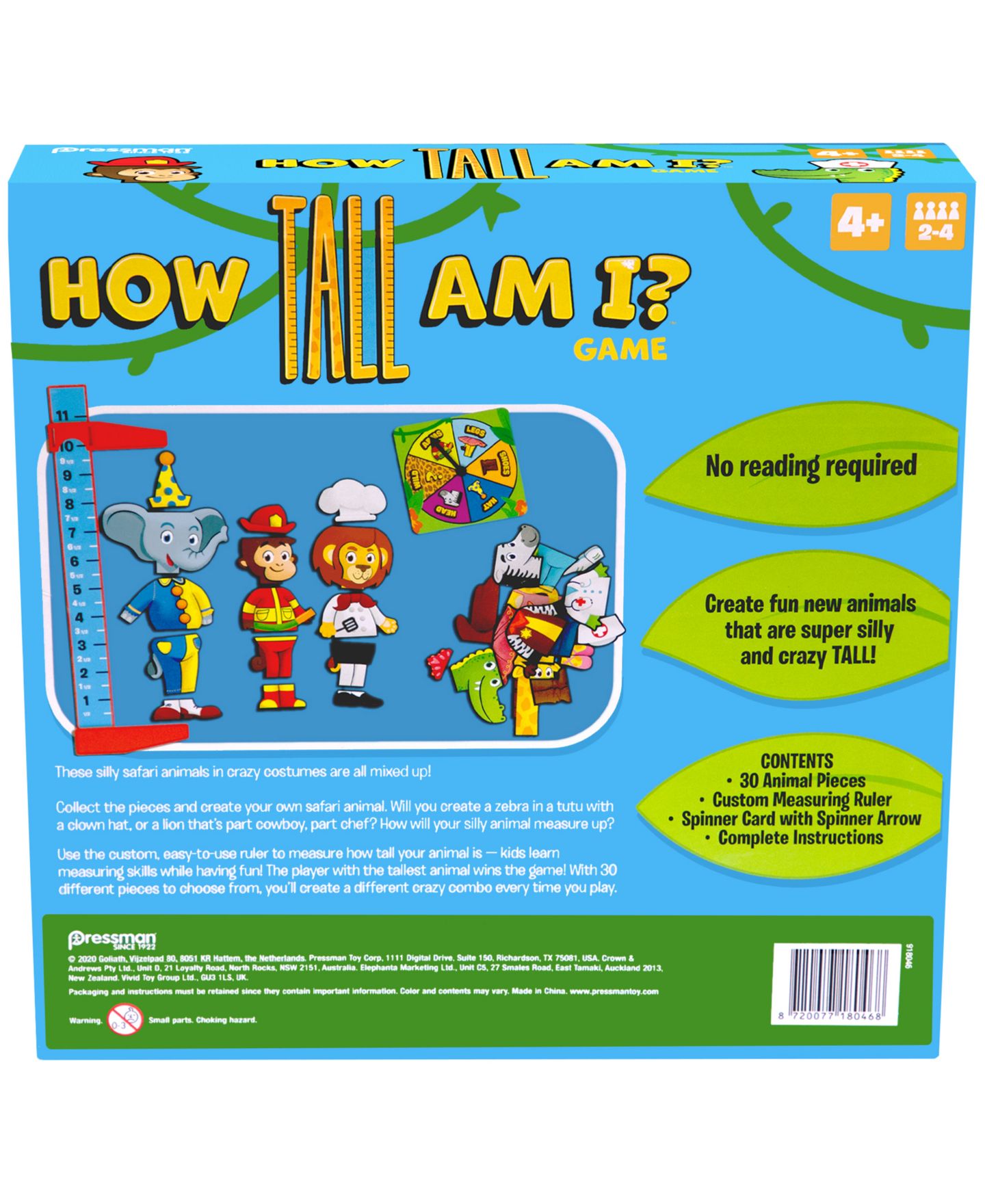 Детские настольные игры Pressman Toy How Tall Am I Spinner Building Game, 33-Piece Board Game, Ages 4+ — фото 4
