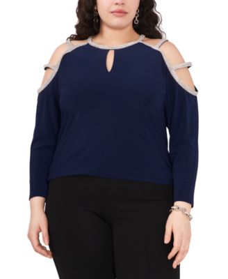 cold shoulder plus size blouses