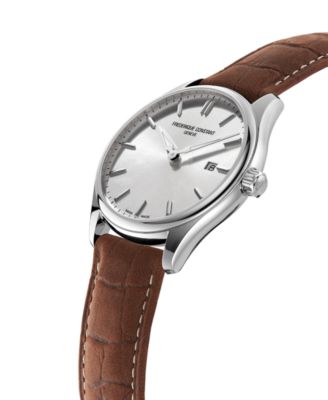 Men's Swiss Classics Brown Leather Strap Watch 40mm