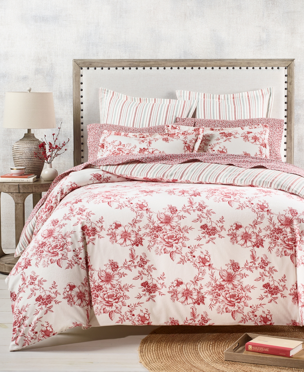 Martha Stewart Collection Winter Floral Flannel Comforter King