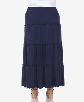 Plus Size Tiered Maxi Skirt