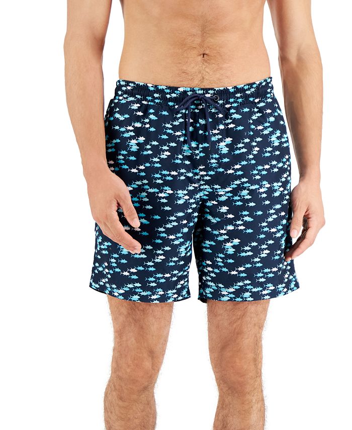 Club Room Men's Fish Reel Swim Trunks, Created for Macy's Macy's