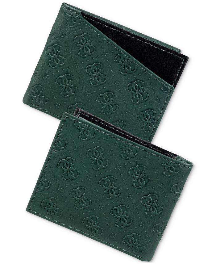 GUESS Men's Balder Quatro G Embossed Leather RFID Slimfold Wallet Macy's