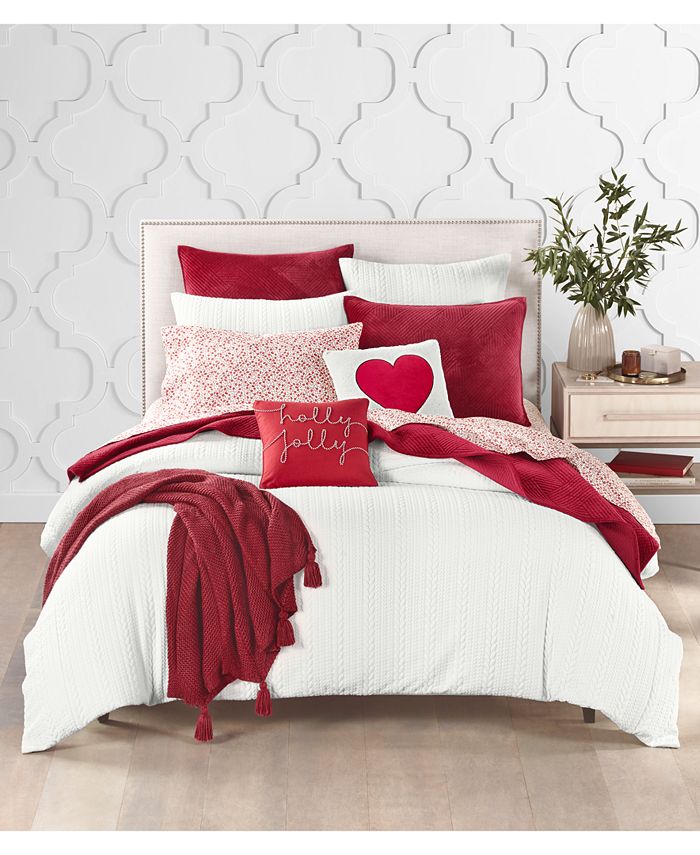 Charter Club Cable Knit 3Pc. Full/Queen Duvet Cover Set, Created for