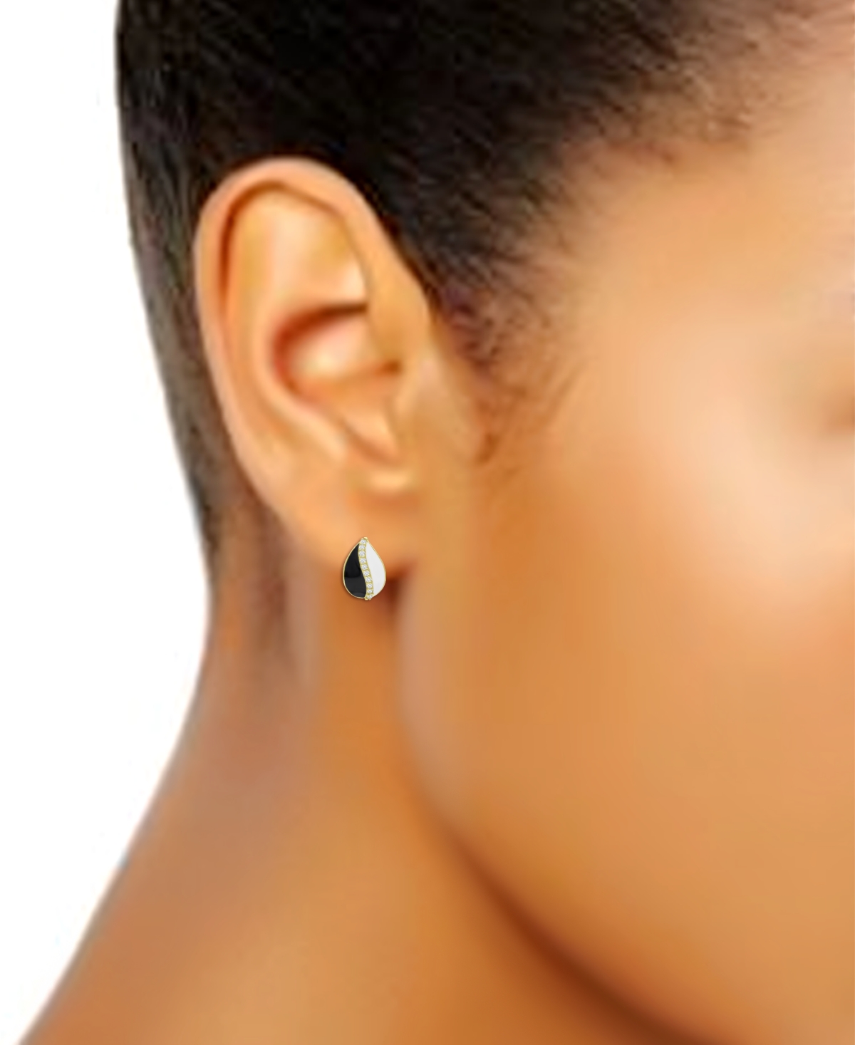 Giani Bernini Cubic Teardrop Huggie Hoop Earrings, Sterling Silver or 18K- Gold Over Silver