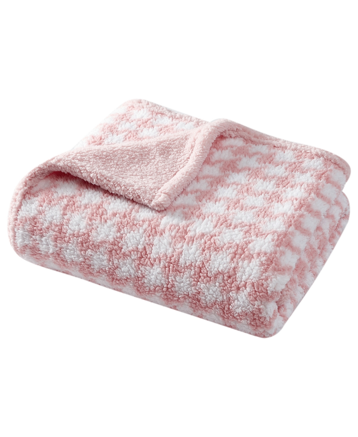 Betsey Johnson Closeout!  Hounds Tooth Throw, 60" X 50", Created For Macy's Bedding In Pink