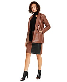 Women's Faux-Leather Blazer, Created for Macy's