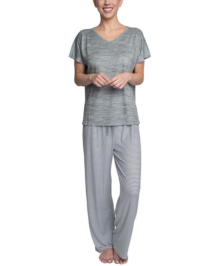 Hanes Plus Size Relaxed ButterKnit Short Sleeve Pajama Set & Reviews