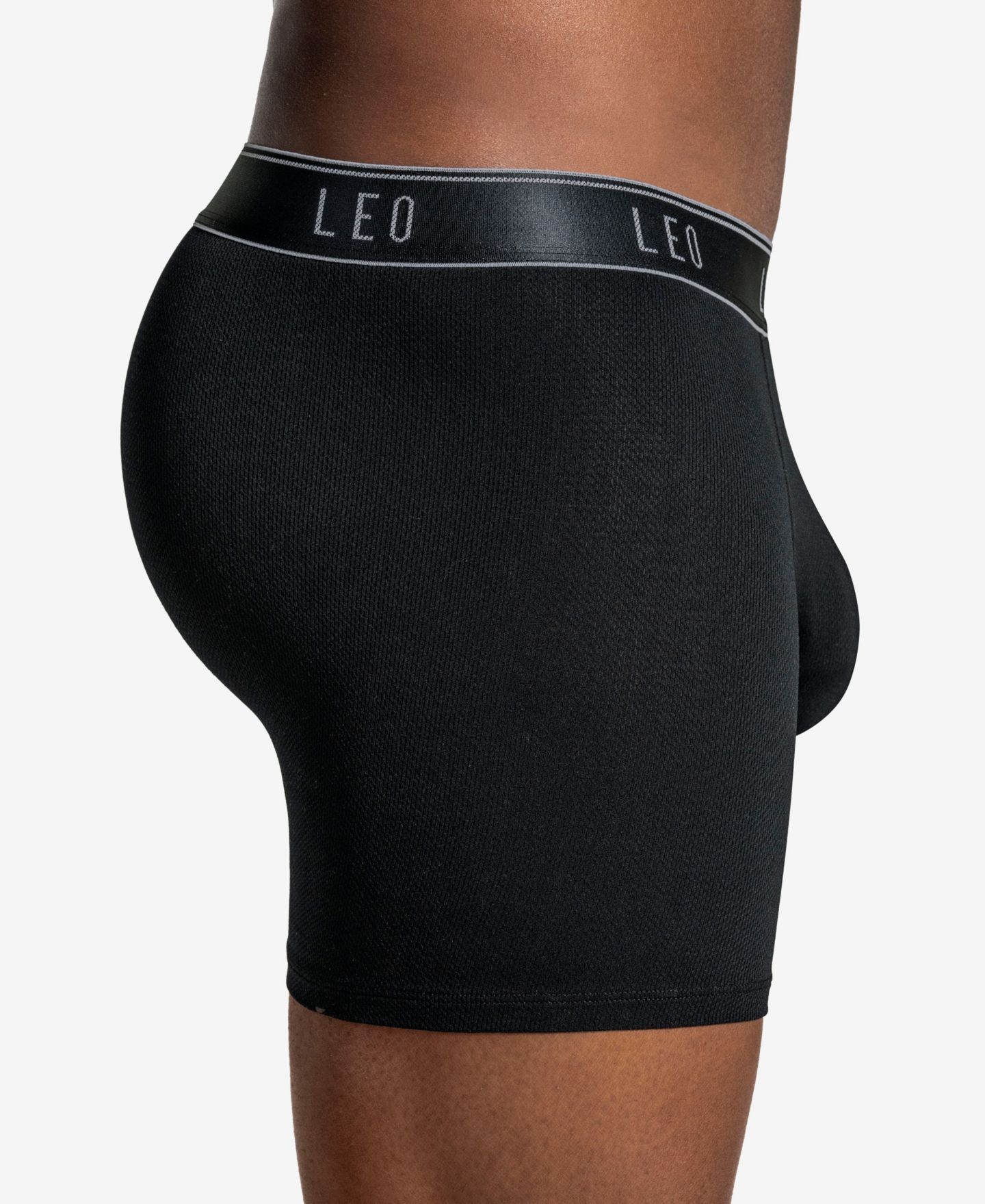 Трусы-боксеры Mid-Length для мужчин — LEO, цвет: Чёрный — фото 4