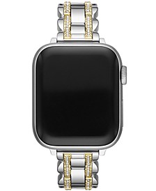Pave Glitz Two-Hand Two-Tone Stainless Steel Bracelet Band for Apple Watch, 38mm, 40mm, 41mm