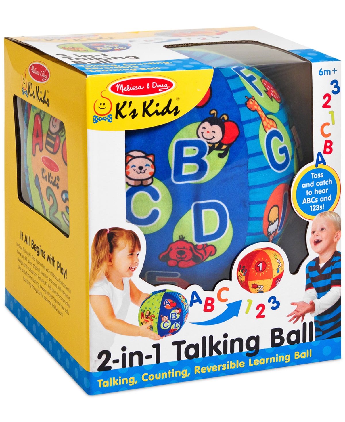 Melissa & Doug K's Kids 2-in-1 Talking Ball Educational Toy- Abcs In One Color