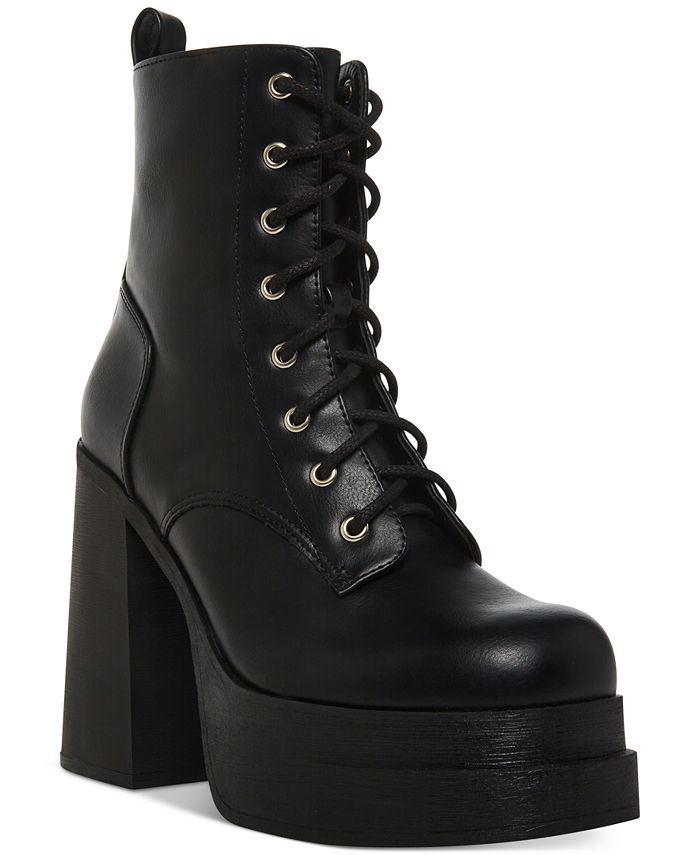 Madden Girl Driven Double Platform Lace-Up Combat Booties - Macy's