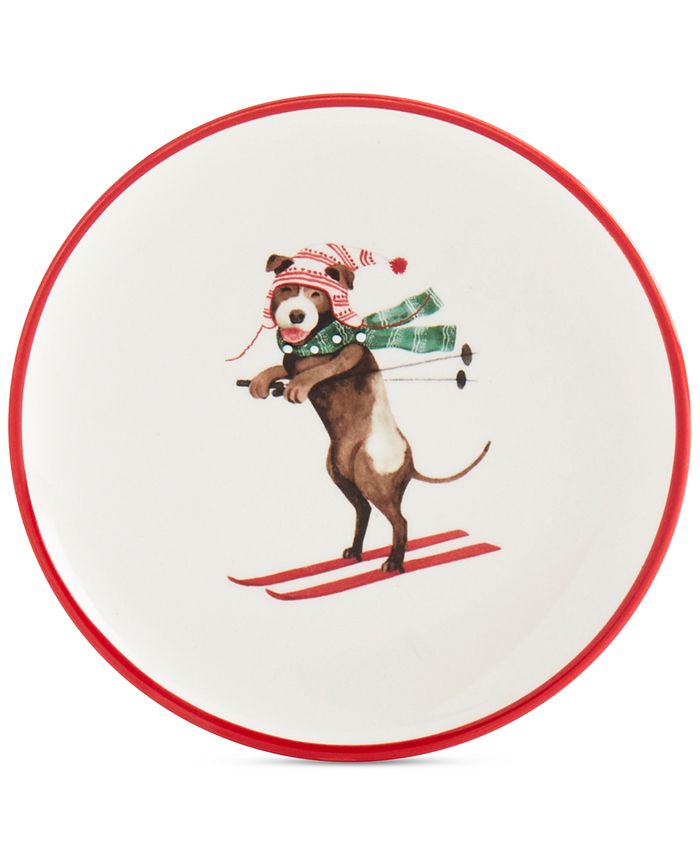 Tabletops Unlimited Furry Christmas Dog Appetizer Plates, Set of 4 Macy's