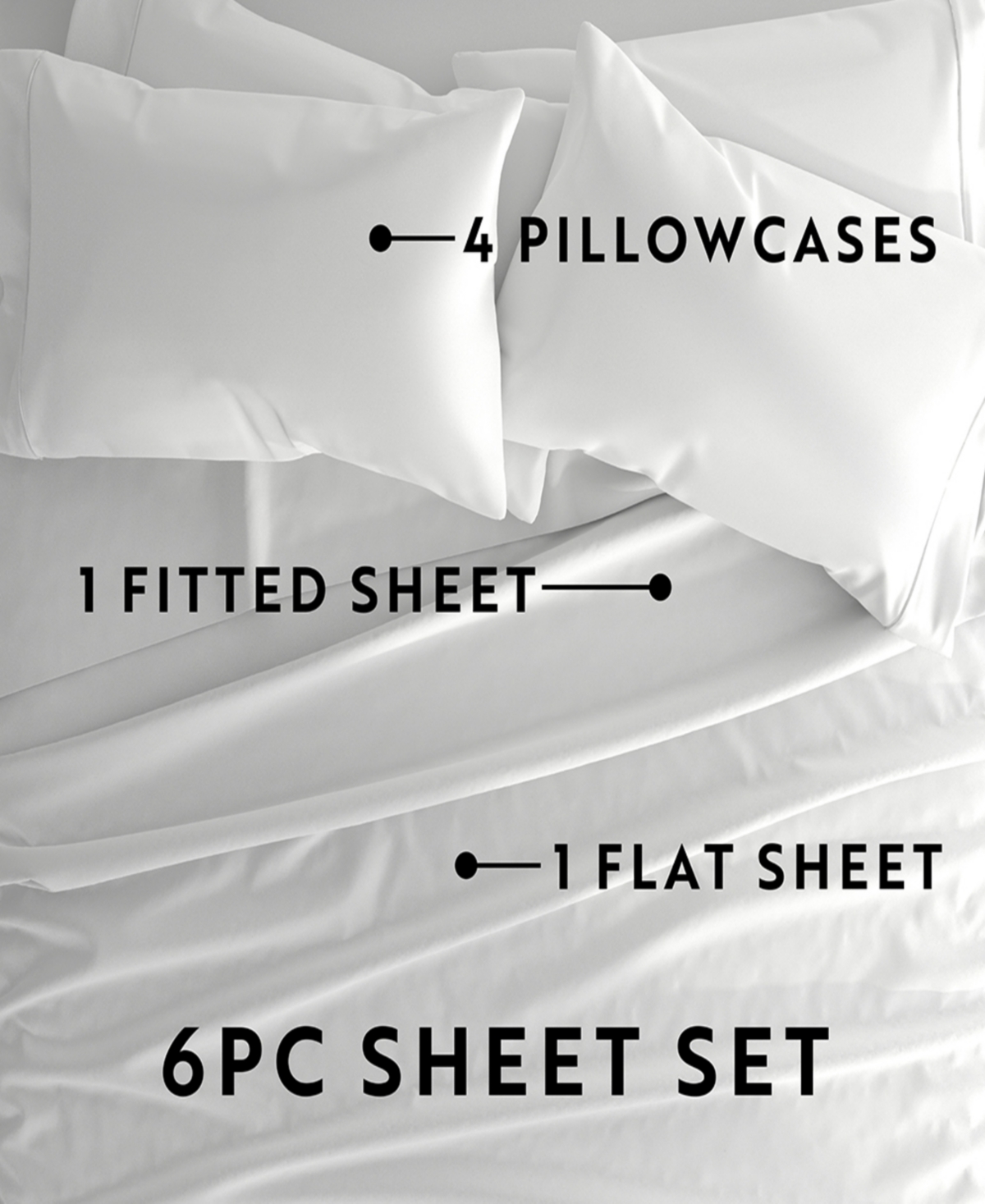 Solids in Style by The Home Collection 6 Piece Bed Sheet Set,