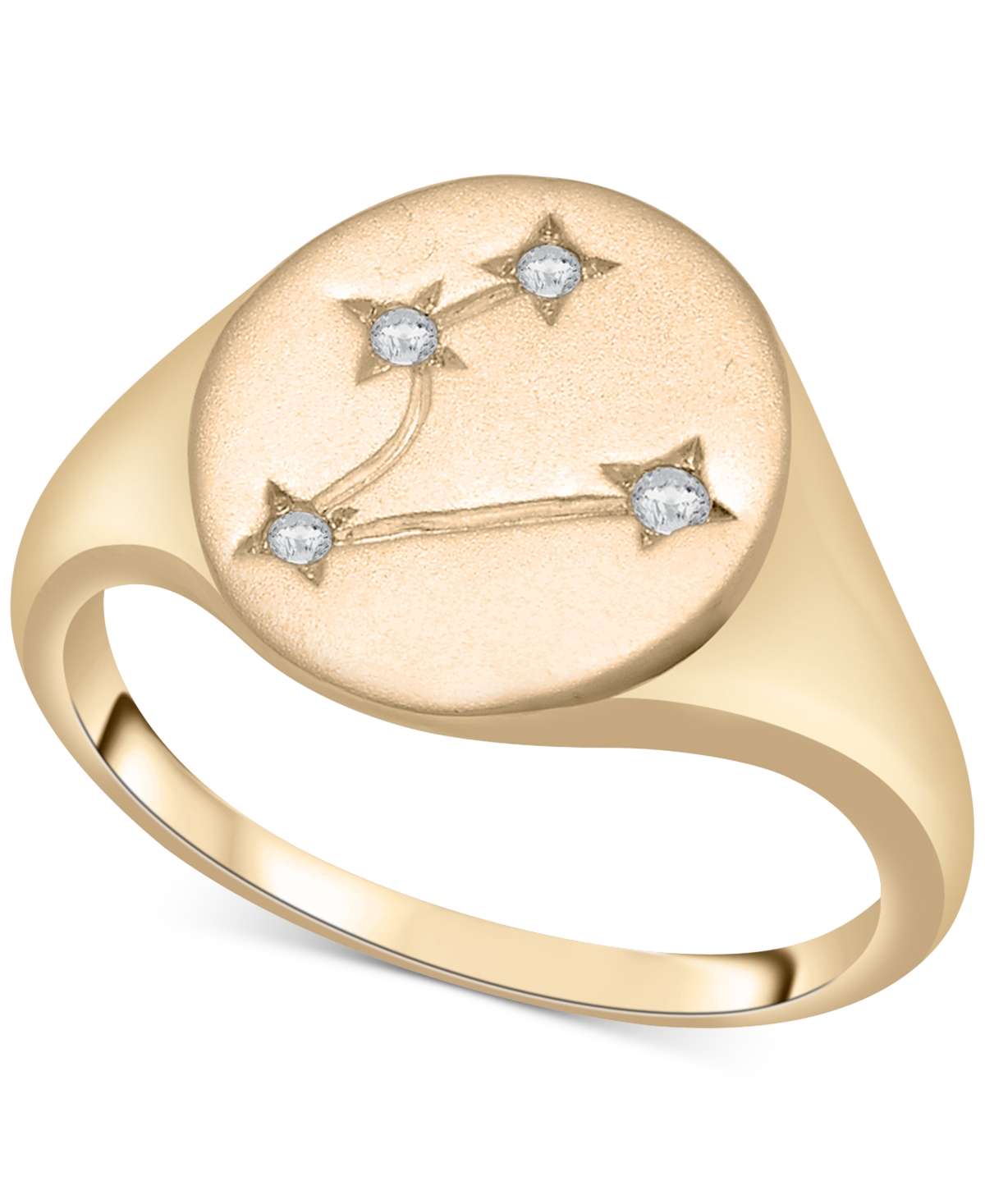 Diamond Pisces Constellation Ring (1/20 ct. t.w.) in 10k Gold, Created for Macy's - Yellow Gold