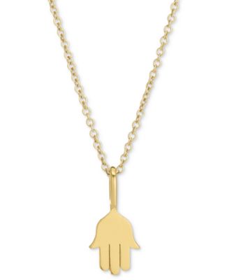 Sarah Chloe - Hamsa Hand 18" Pendant Necklace in 14k Gold-Plated Sterling Silver