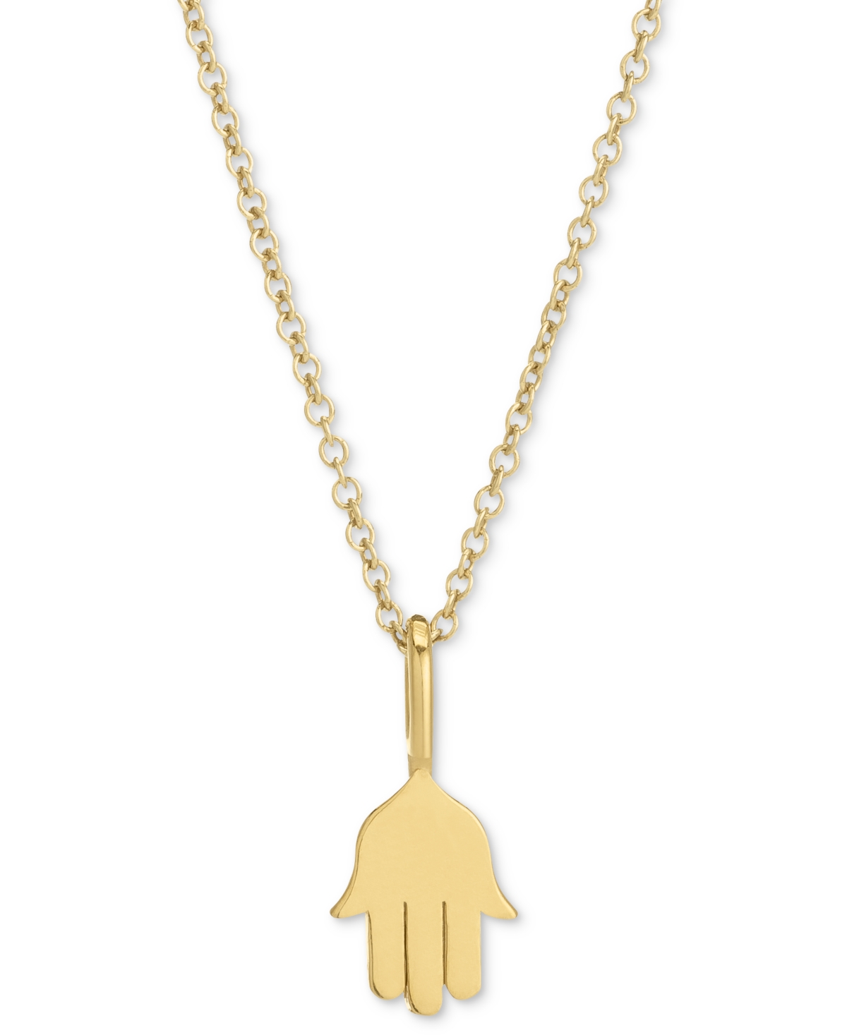 Shop Sarah Chloe Hamsa Hand 18" Pendant Necklace In 14k Gold-plated Sterling Silver In Gold Over Silver