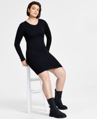 knee length dresses for ladies Long Sleeve Bodycon Maxi Dress in Mesh main image 0