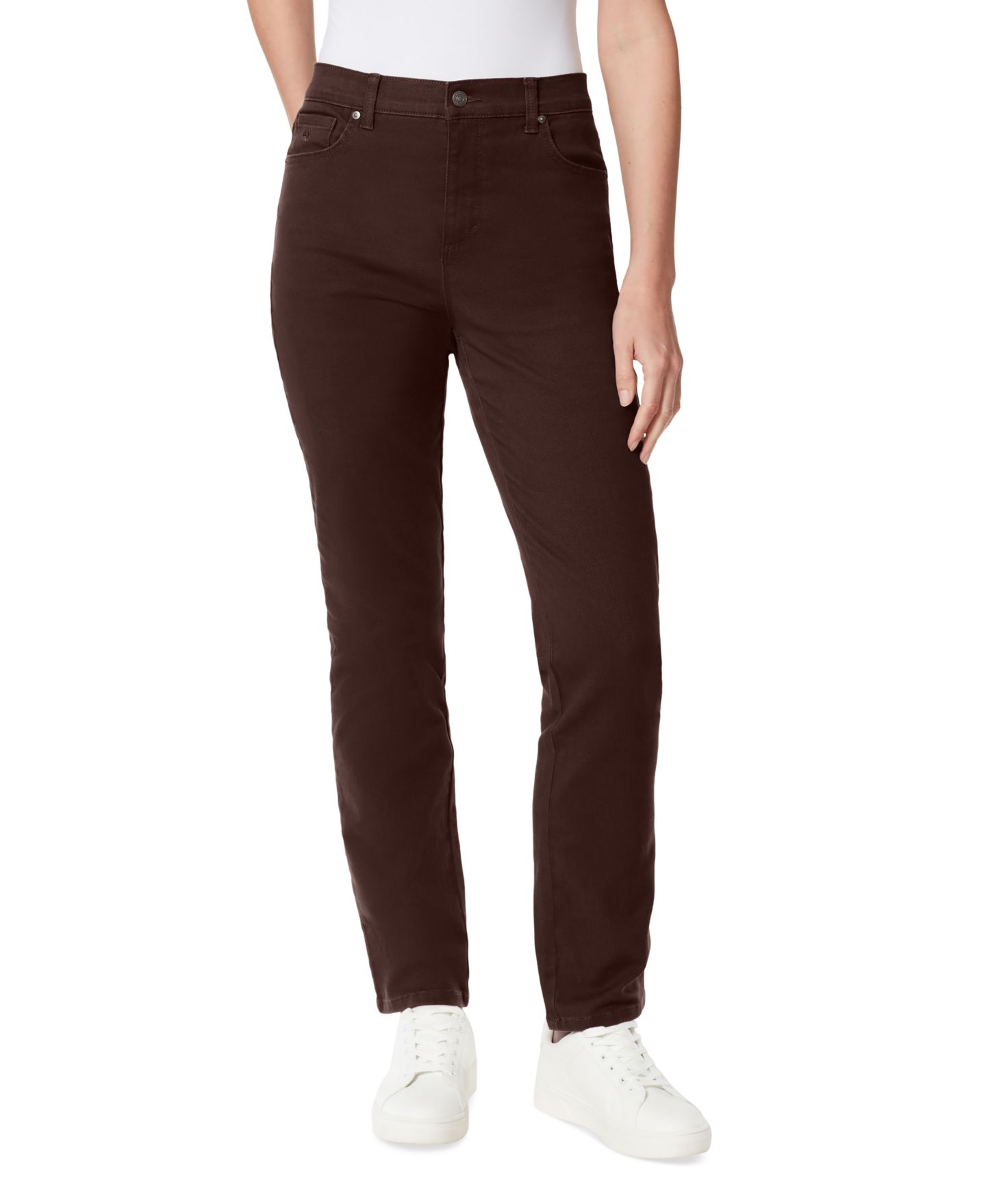 Женские джинсы Gloria Vanderbilt Amanda High-Waisted Straight-Leg, цвет: Кофейный — фото 4