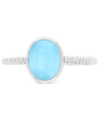 Larimar Oval Ring in Sterling Silver