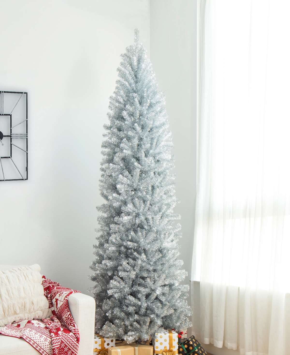 Glitzhome 9' Tinsel Artificial Christmas Tree