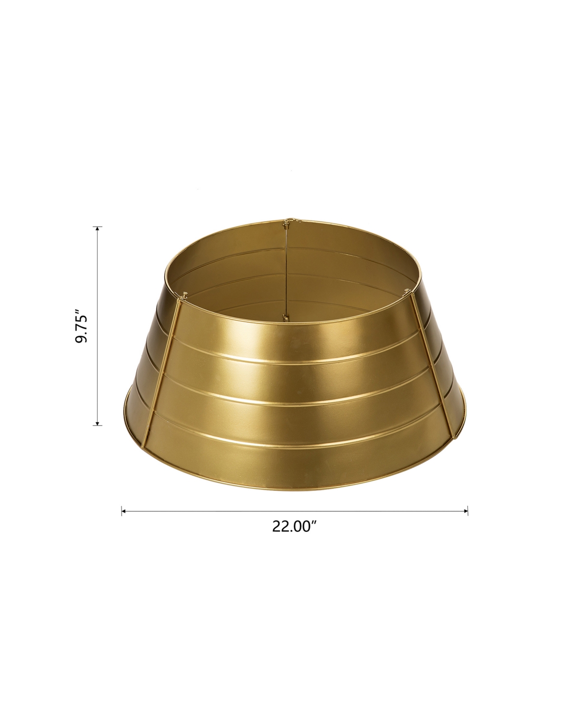Glitzhome Christmas Painted Metal Tree Collar - Gold-Tone