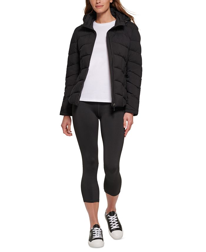 Calvin Klein Women's Hooded Stretch Packable Puffer Coat, Created for