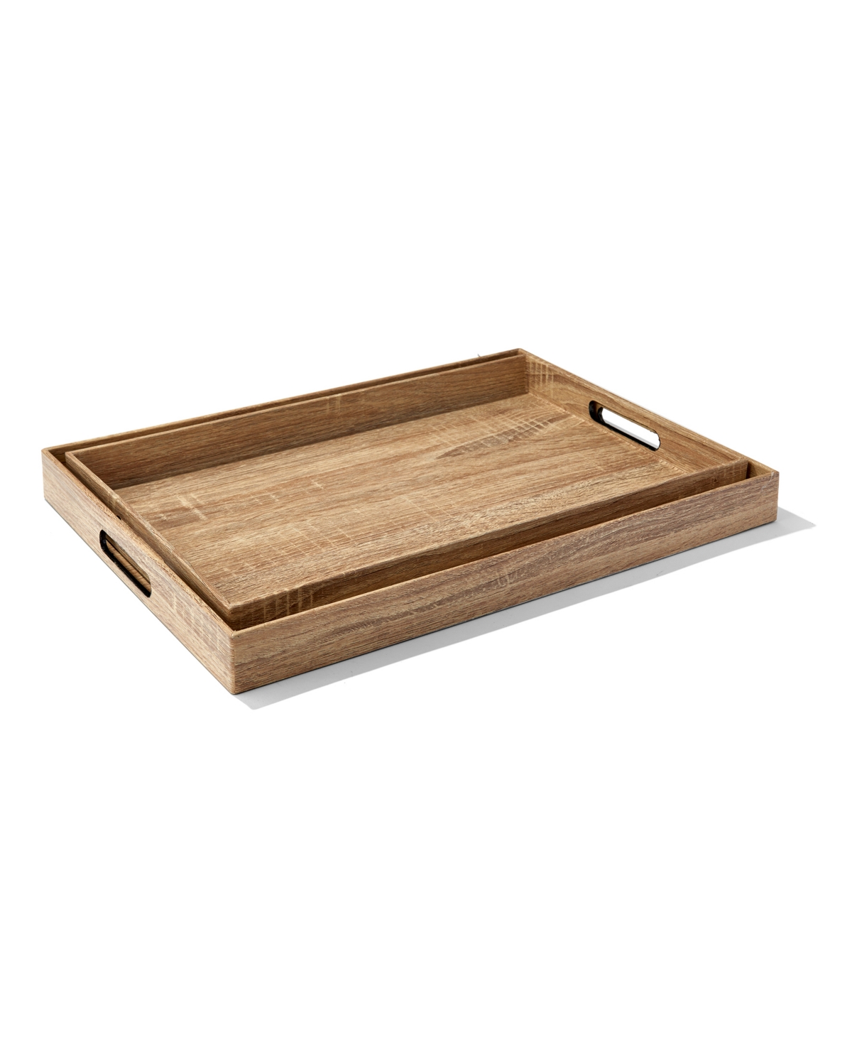 American Atelier Poplar Finished Trays Set, 2 Piece In Brown
