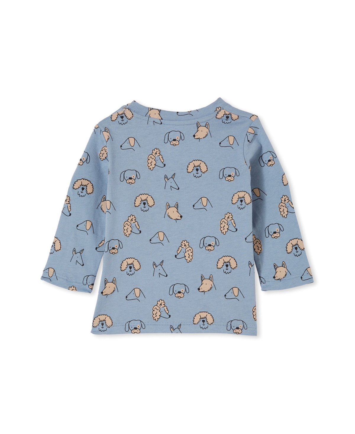 Cotton On Baby Girls Jamie Long Sleeve T-shirt In Dusty Blue/wiggy Pups