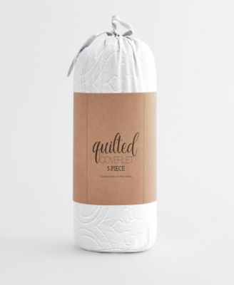 Ultra Soft Damask Pattern Lightweight Quilted Coverlet Set, Queen