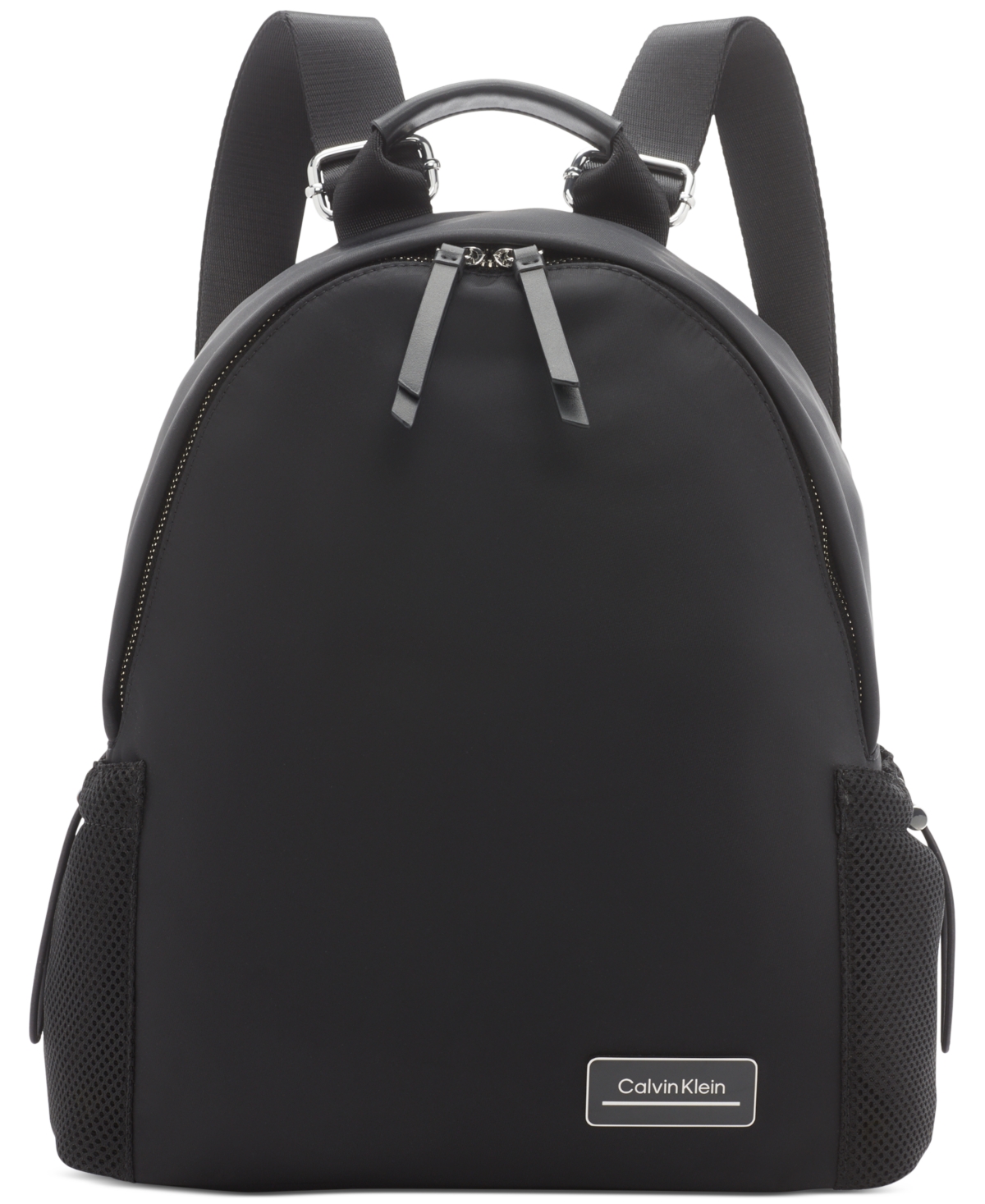 Calvin Klein Jessie Mesh Side Pocket Nylon Backpack In Black