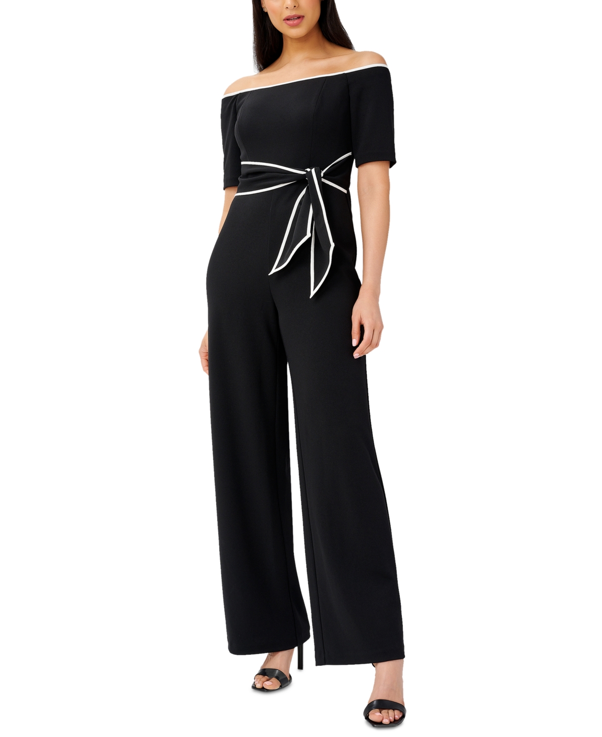 Women's Off-The-Shoulder Jumpsuit - Black