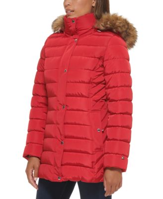 Tommy Hilfiger Petite Faux-Fur-Trim 