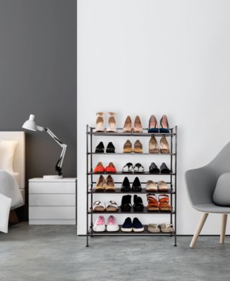 3-Tier Resin Slatted Shoe Rack, 2-Pack