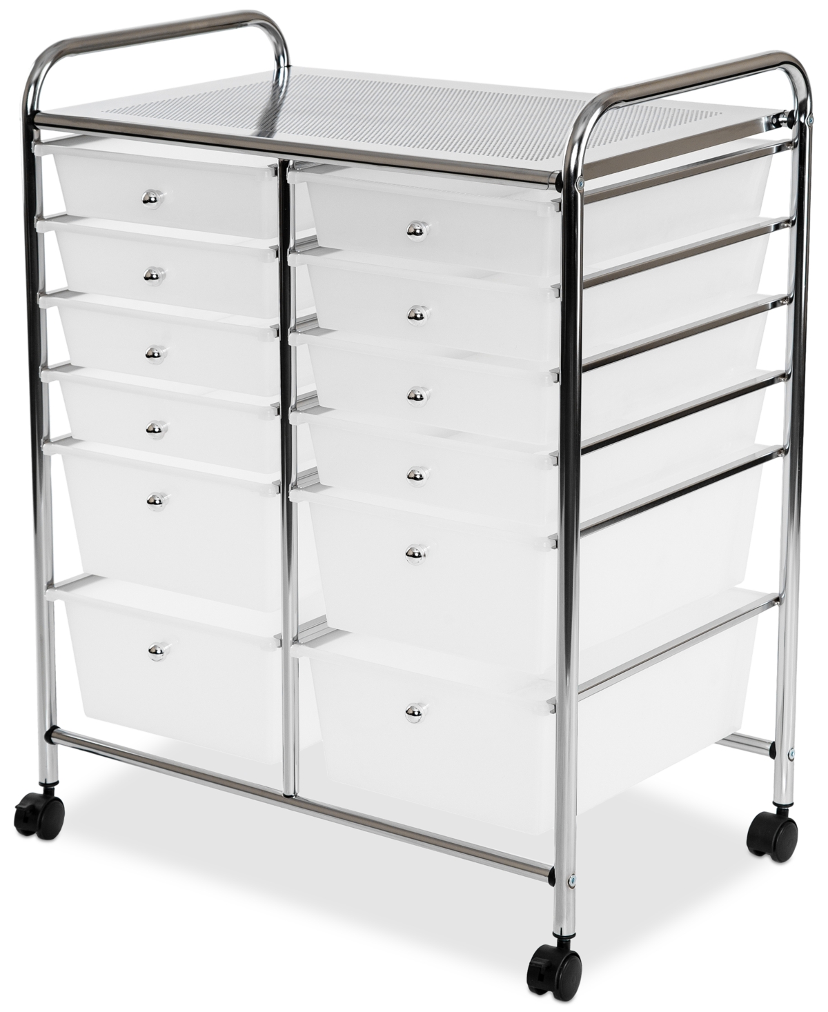 Shop Seville Classics Multi-use 12-drawer Organizer Cart In Frosted White
