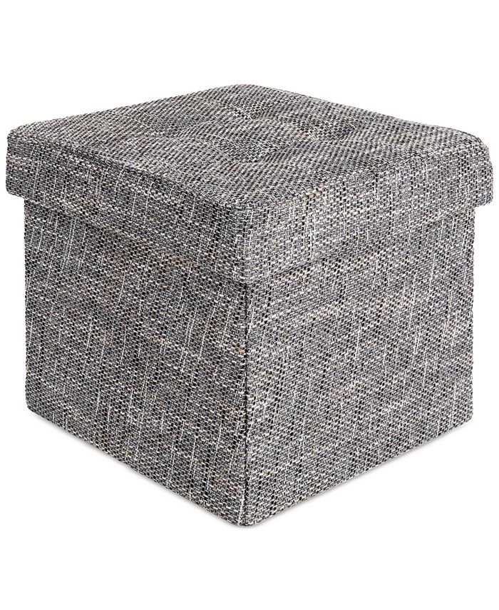 Seville Classics Tweed Foldable Tufted Storage Ottoman Macy s