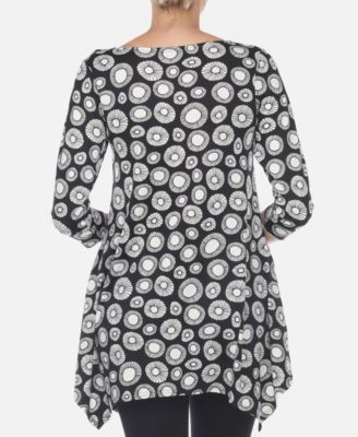 Women's Printed Geometric Circle Tunic Top