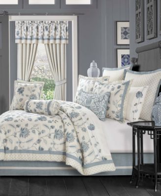 J Queen New York Blue Garden Comforter Sets Bedding