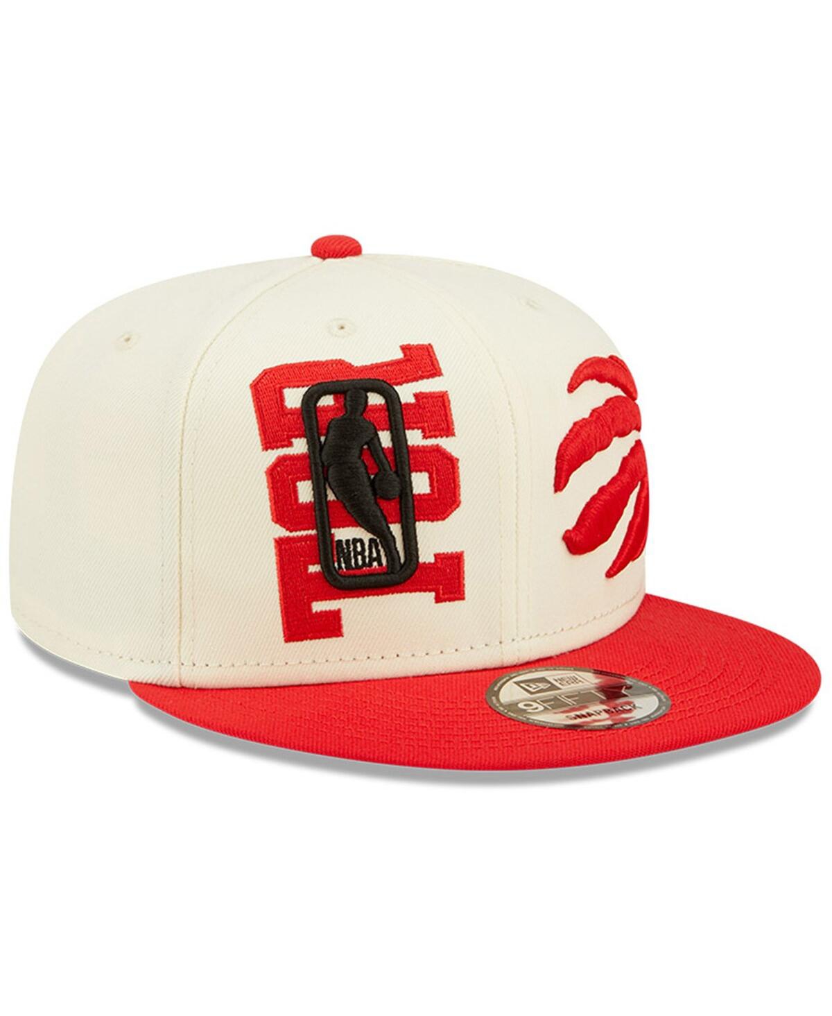 Shop New Era Men's  Cream And Red Toronto Raptors 2022 Nba Draft 9fifty Snapback Adjustable Hat In Cream,red
