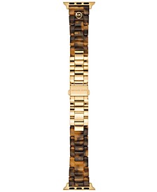Women's Tortoise Acetate and Gold-Tone Stainless Steel Bracelet Band for Apple Watch, 38, 40, 41mm