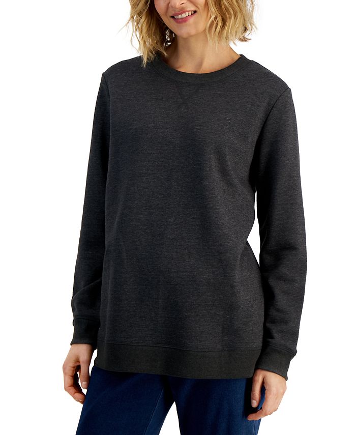 Karen Scott Women's Fleece Sweatshirt, Created for Macy's & Reviews ...
