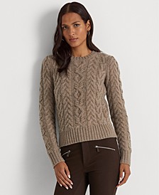 Aran-Knit Wool-Cashmere Sweater