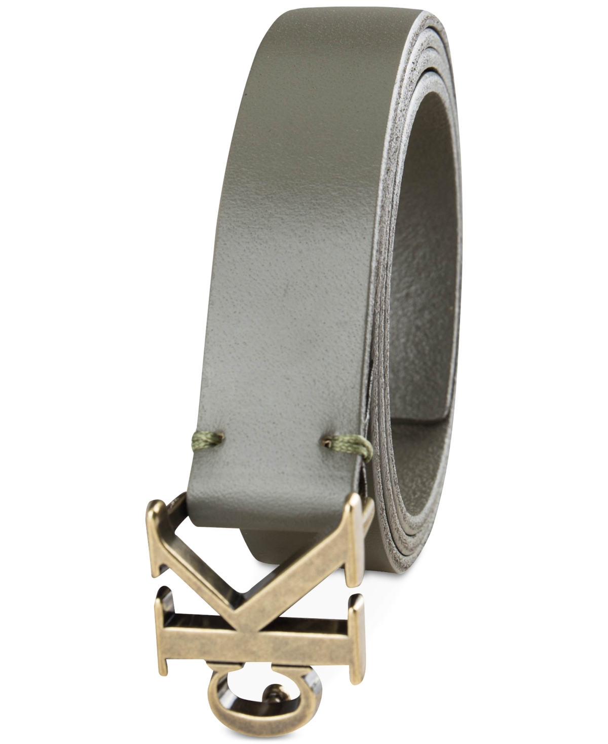 Calvin Klein Women's Ck Monogram Buckle Skinny Belt