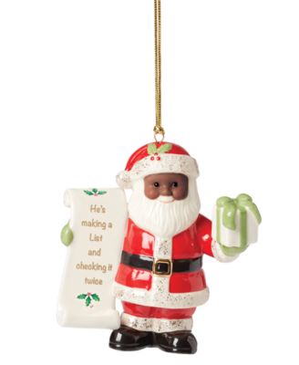 Santa with List Ornament