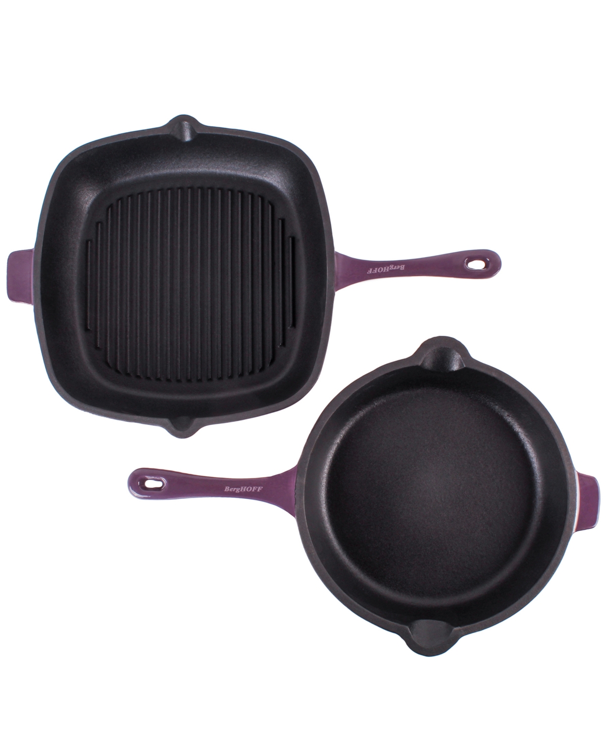 Neo Cast Iron 11 Grill Pan and 10 Fry Pan, Set of 2