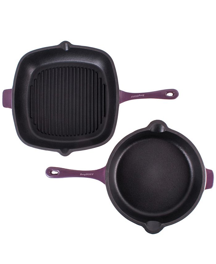 BergHOFF Neo Cast Iron 11" Grill Pan and 10" Fry Pan, Set of 2 Macy's