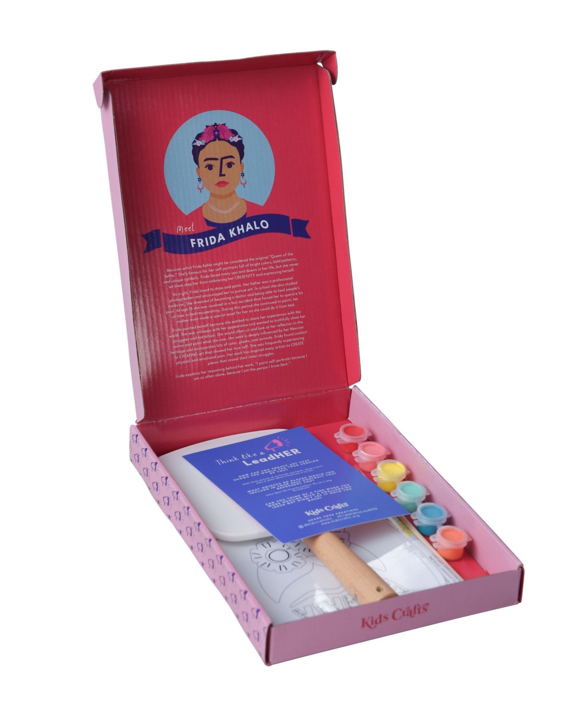 Kids Crafts Create Like Frida Self-Portrait Mirror Painting Craft Kit, Set of 16
