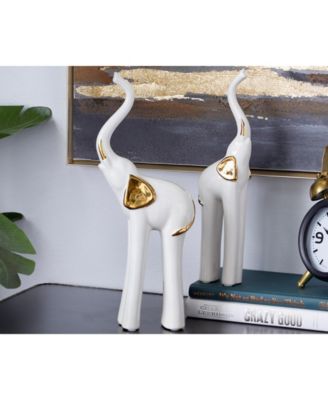 Glam Elephant Sculpture, Set of 2