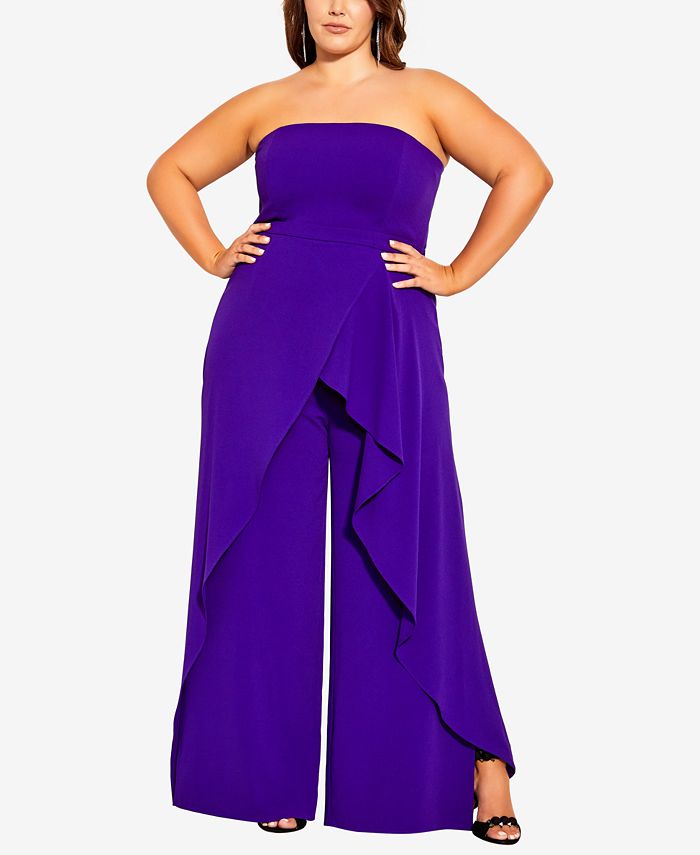 Macy's purple jumpsuit outlet