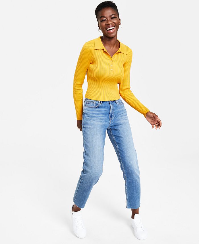 Calvin Klein Jeans Women's Polo Shirt & Straight-Leg Jeans & Reviews - All  Juniors' Clothing - Juniors - Macy's
